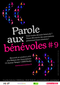 affiche de notre 9ème animation PAROLE AUX BENEVOLES du 26 octobre 2016