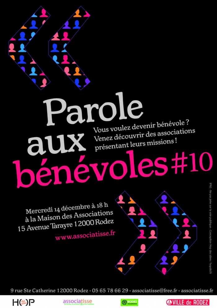 Affiche de l'animation du 14/12 PAROLE AUX BENEVOLES